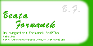 beata formanek business card